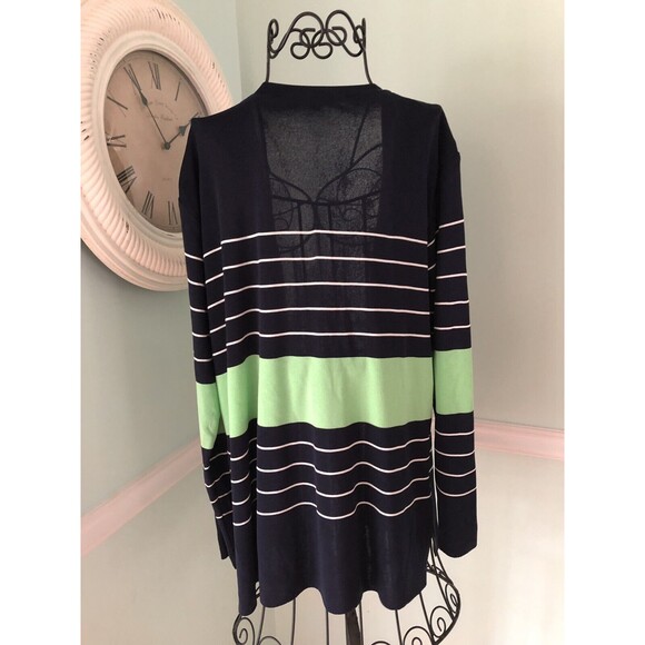 Howard Wolf Escape Medium Green Blue Cardigan Jacket Open Front Resort Wear - Picture 5 of 6